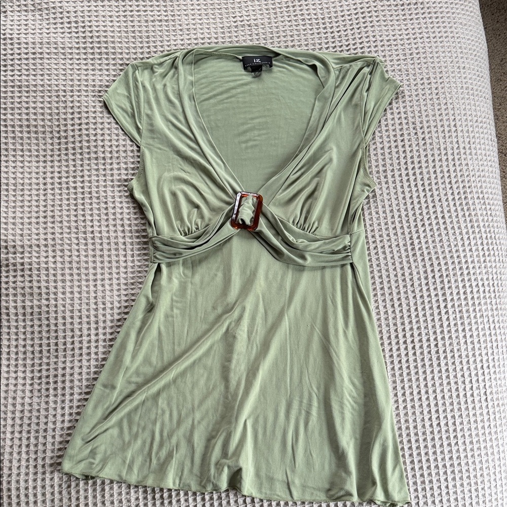 Byer California Sage Green Dress with Tortoiseshell Buckle